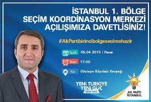 AK Parti İstanbul 1. Bölge SKM Açılışına Davetlisiniz